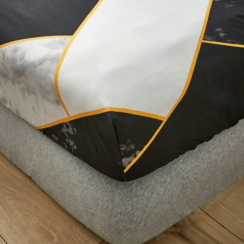 bonenjoy lençol com elástico de tamanho capa para cama para quarto estilo geométrico colchão capa de colchão