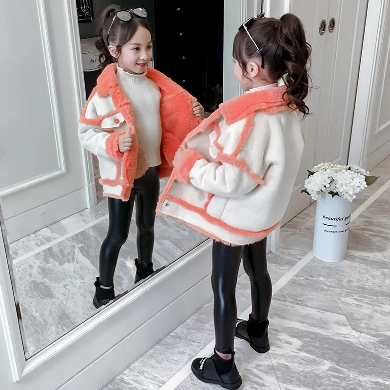 Коллекция года, детская осенне-зимняя куртка для девочек детская одежда клетчатое повседневное шерстяное пальто с лацканами на возраст от 3 до 14 лет плотная верхняя одежда с воротником, 275
