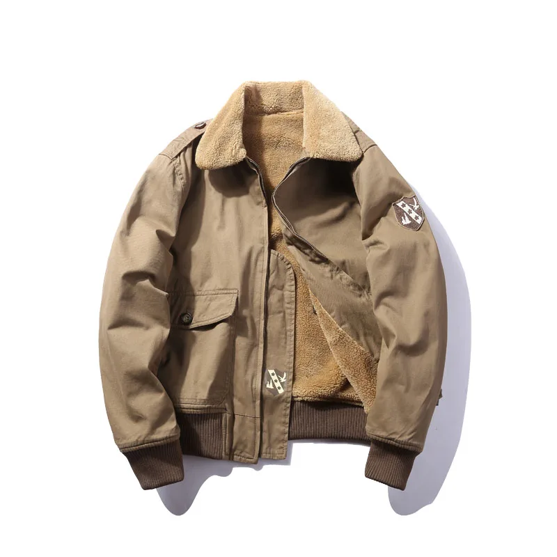 

Warm Winter Military Jacket Men Thick Vintage Japanese Streetwear Bomber Jacket Men Short Green Hip Hop Men Coats Casual AA50JK
