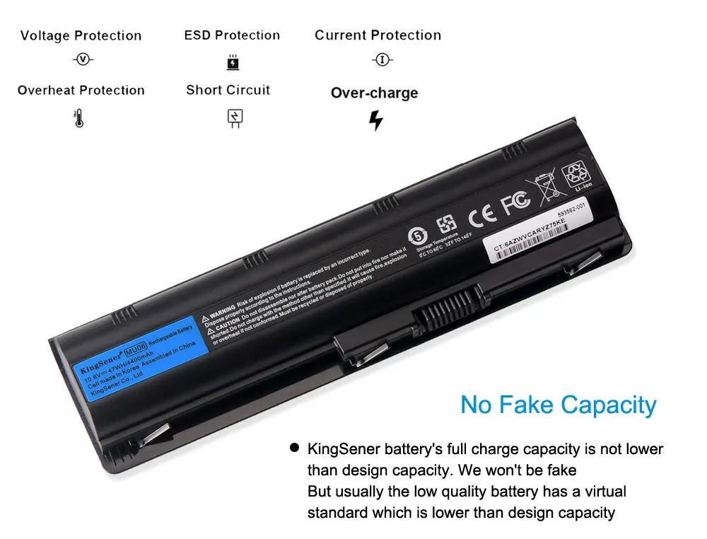 Kingsener Coréia Célula Nova Mu06 Bateria para hp 430 431 435 630 631 635 636 650 655 Cq32 Cq62 G32 G42 G72 G56 G62 g7 Dm4 593553001 - Imagem 2