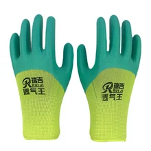 Горячая нейлон латекс дышащие перчатки укрепление относится к износостойким нескользящим рабочие перчатки