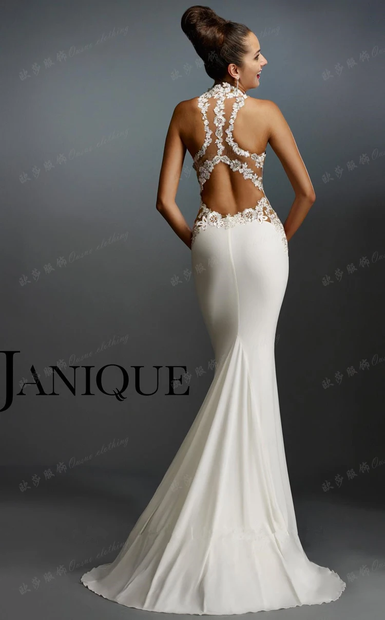Robe de soiree courte новое сари сексуальное платье невесты с открытой спиной белая аппликация из кружева русалка вечернее платье для матери невесты