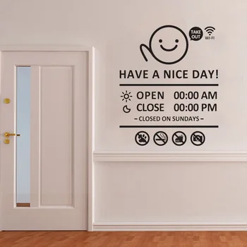 

Customized Work Hours Vinyl Decal Cartoons Sticker Time Murals