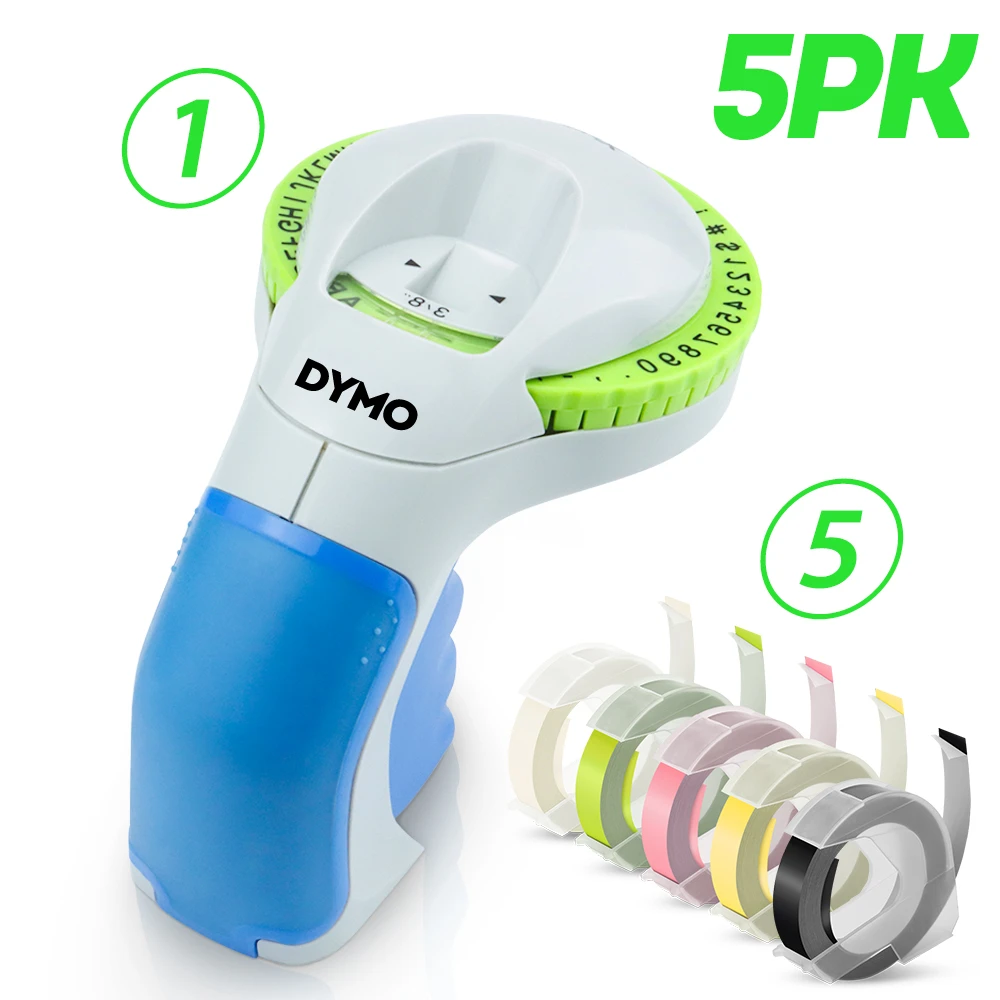 Dymo 12965 Manual Labeller Typewriter Dymo Labeling Machine Label Printer  3D Embossing Label Maker Print Label Tape DIY Name Tag