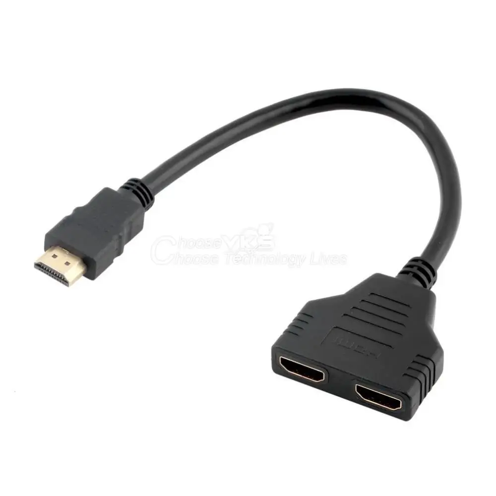 HDMI Мужской 2 HDMI Женский 1 в 2 Выход сплиттер кабель адаптер конвертер YKS
