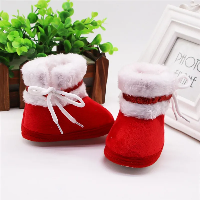 baby girl shoes Infant Newborn Baby Girls Cashmere Plush Winter Boots Bandage Warm Shoes baby schoenen #3S23 (2)