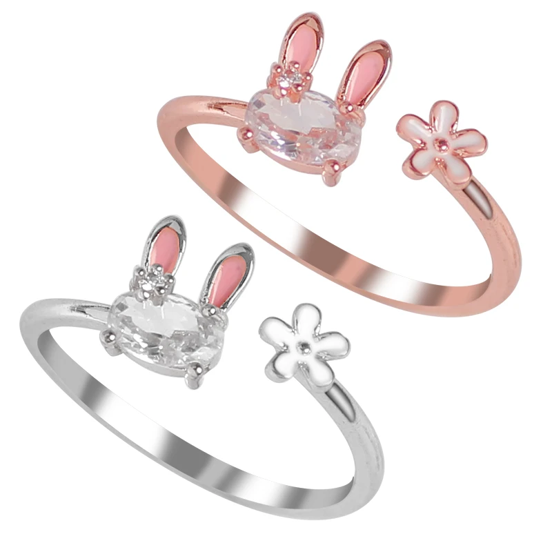 Metal Ring Female Jewelry Gift Adjustable Rabbit Cute New Women Animal Opening Hot-Selling