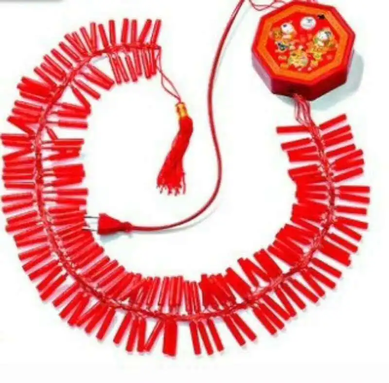 

New Year Firecracker Model LED Electronic Firecracker Festive Opening Spring Festival Decorative String Lights Electronic Whip