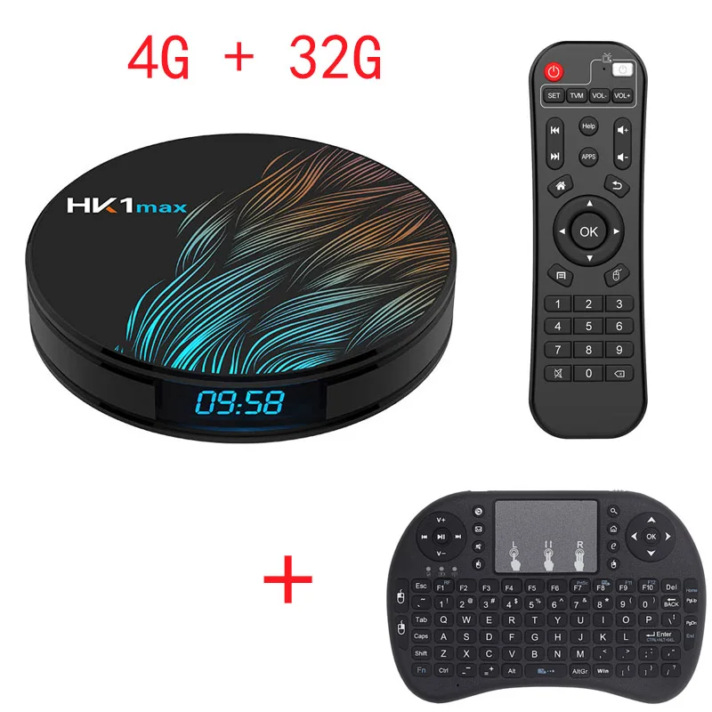 4G 32G Add keyboard HK1 Max Smart tv Box Android 9,0 4GB 64GB RK3318 4K 5,8 Wifi BT Netflix Youtube Google Play телеприставка медиаплеер PK H96 max - Цвет: 4G 32G Add keyboard