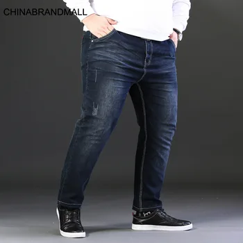 

Xzzy # Big Size Jeans Male Plus Fat Plus Loose Elastic Force Fat Man Pants Fat Leisure Trousers