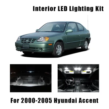

10 Bulbs White LED Car Map Dome Light Interior Kit Fit For 2000-2003 2004 2005 Hyundai Accent Trunk Cargo License Plate Lamp