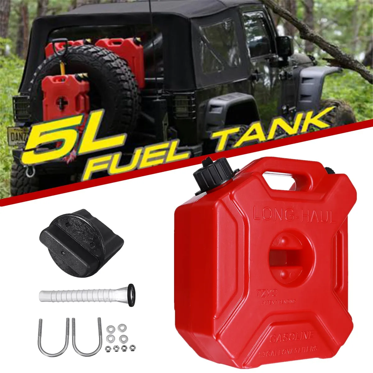 High Capacity Fuel Container 5L Plastic Gasoline Can Anti static Petrol