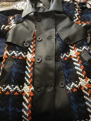 Осенне-зимнее модное клетчатое пальто длинное модное стеганое твидовое двубортное свободное шерстяное пальто Женская ветровка f1552