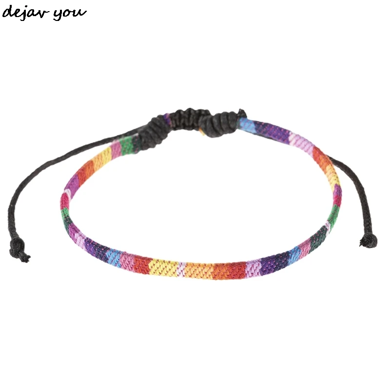 Gay Hand-woven Rainbow Foot Rope Anklet For Men Women Surfer Beach Ankle Bracelet Charm Boho Party Jewelry Gifts | Украшения и