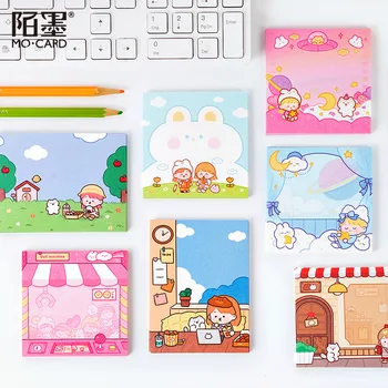 

20set/lot Memo Pads Sticky Notes Bunny and her friends cute Paper diary Scrapbooking Stickers Office School stationery Notepad