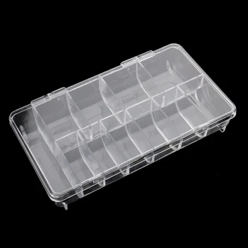 

Clear Empty Compartments False Nail Art Tips Cell Storage Box Container Case