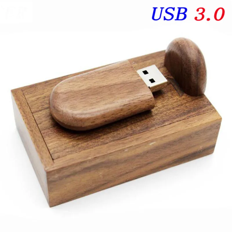 JASTER USB 3,0 деревянный USB с коробкой usb флеш-накопитель лазерная гравировка 4 ГБ 16 ГБ 32 ГБ для фотосъемки свадьбы(более 10 шт. бесплатный логотип - Цвет: Walnut USB 3.0