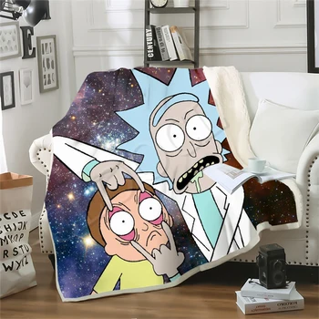 

Anime Rick and Morty Blankets 3D Printed Cartoon Fashion Sofa Travel Throw Blankets Teens Women Bedding Plush Quilt Dreamy Style