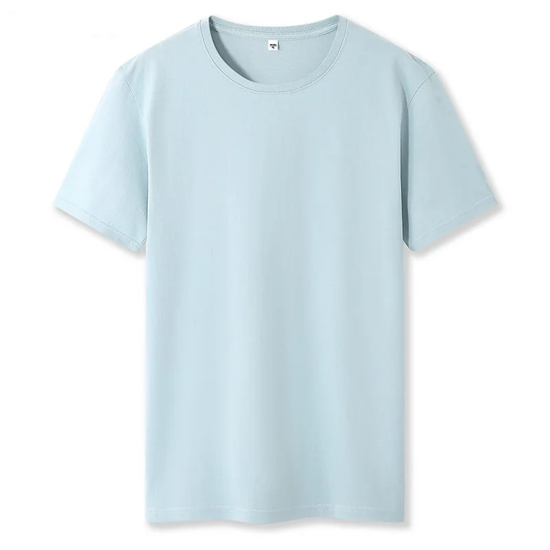 

Summer Short Sleeve Khaki T shirt Men Solid Color Cotton T-shirt For Boy Streetwear M-4XL Gray Tops Tshirt Clothing