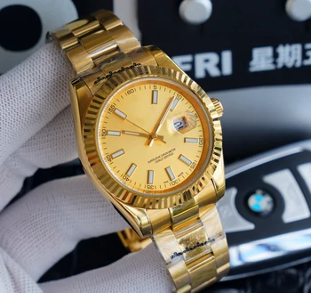 

Brand Mens watch Luxury Top Quality Full Stainless Steel Automatic Mechanical WristWatches Gold Silver Black 40mm watches