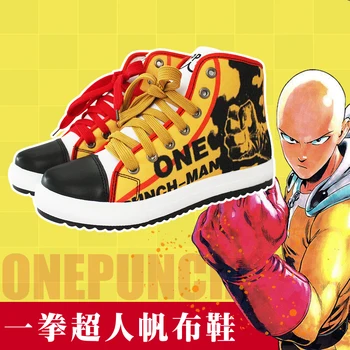 

2019 anime ONE PUNCH MAN Saitama shoes Cosplay ONE PUNCH MAN Board shoes canvas shoes high tops for daily recreational sports