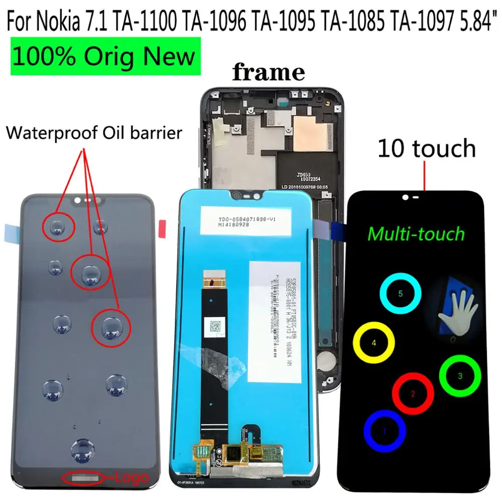 Сенсорный ЖК-экран Shyueda для Nokia 7 1 TA-1100 TA-5 84 TA-1096 TA-1095 TA-1085 TA-1097 | Мобильные телефоны и