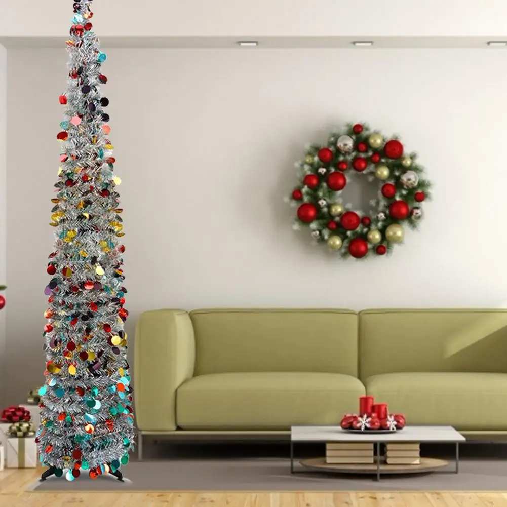 Складная Рождественская елка цветной ПВХ Рождественский орнамент для украшения дома