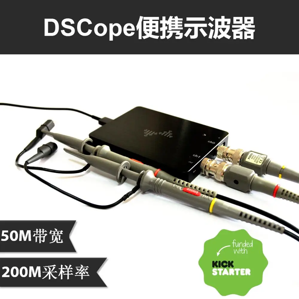 

New DSCope C20 C20P USB Portable USB Oscilloscope 50M Bandwidth DSLogic Kit Dual Channel 200M Sampling