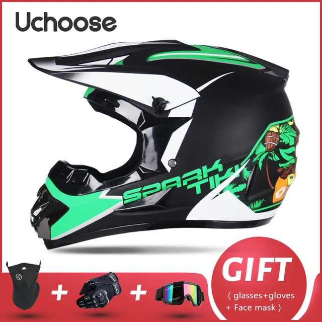 Motorcycle Helmet Professional New Motor Off-road Helmet Downhill Racing Motocross Casque Moto Helmet 3 Free Gift Suitable Kid 12