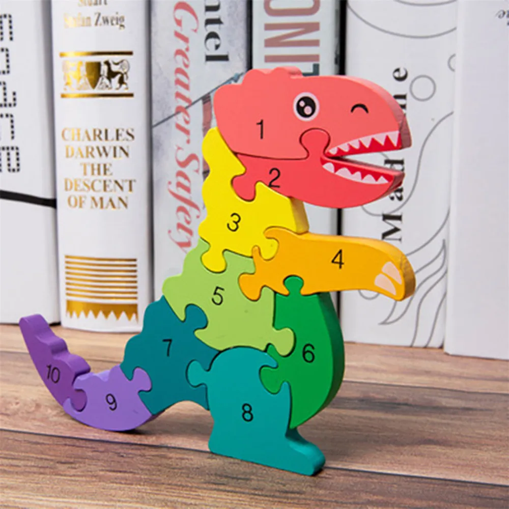 Wooden ABC Alphabet Jigsaw Dinosaurs Puzzle Childrens Educational Learning To oS 