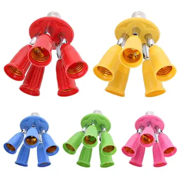 

5 in 1 E27 to E27 Adjustable Colorful Base Socket Splitter LED Lamp Holder