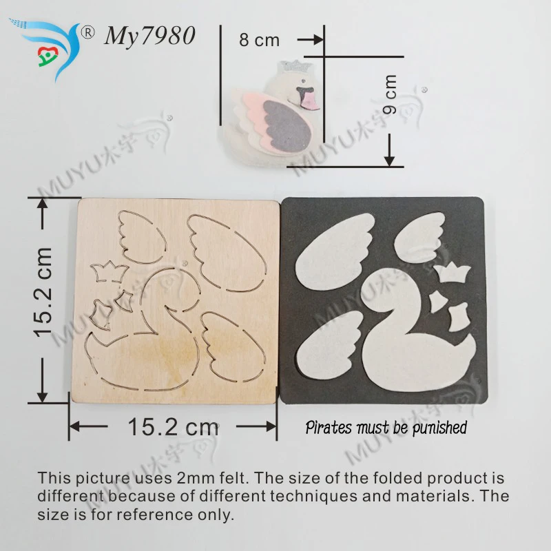 

A white swan with a crown muyu cutting die-- new wooden mould cutting dies for scrapbooking Thickness-15.8