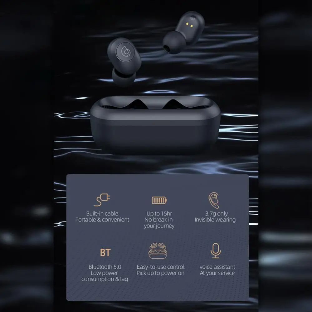 GT2 3D стерео Bluetooth наушники автоматическое сопряжение мини TWS беспроводные наушники