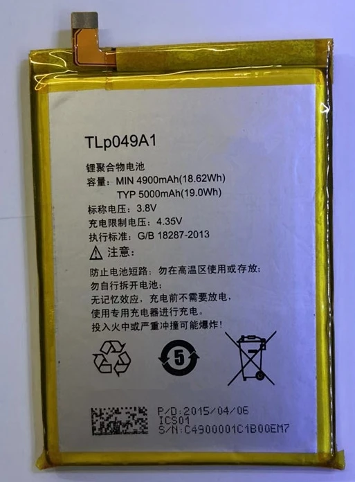 

Original 5000mAh/19Wh TLp049A1 Battery For TCL P618L TLp049A1 Smart Moble Phone Batterie