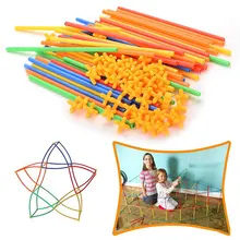 Diy palha blocos de construção túnel costura inserida construção montagem blocos tijolos brinquedos educativos para crianças presente do miúdo