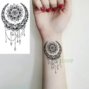

Waterproof Temporary Tattoo Stickers Lotus Totem Dreamcatcher fake Tatto Flash Tatoo Tatouage Hand Back Foot for Girl Women Men