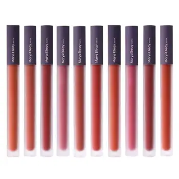 

10 Colors Korean Matte lipstick Liquid Waterproof Silk Red Stick 24 Nude Matt Gradient Long Rouge Velvet Lip Lasting Hour