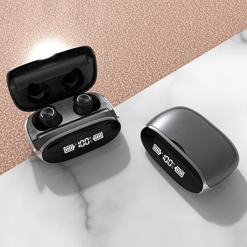 TWS Wireless Headset In Ear Metal Texture Stereo Bluetooth Headphone Sports Sweat Proof Earphone