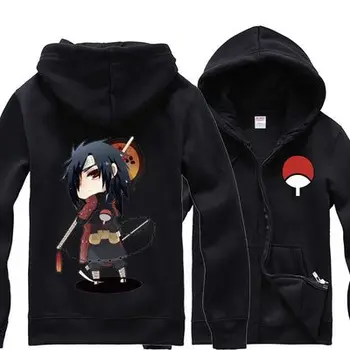 

Hight Quality Anime NARUTO Uchiha Sasuke Autumn Periphera Hoody Coat With Zip Man Woman Cosplay Costume Periphera Hoody