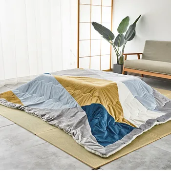 

2pcs/set 190x240cm Rectangle Modern Japanese Kotatsu Futon Table Cover Comforter Blanket Patchwork Style Cotton Soft Quilt