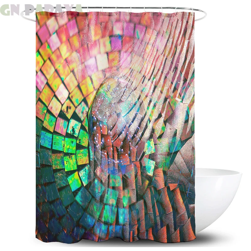 

Psychedelic abstract hand Bath Curtains Waterproof Polyester rainbow deconstruction hippy art Shower Curtains Screen with Hooks