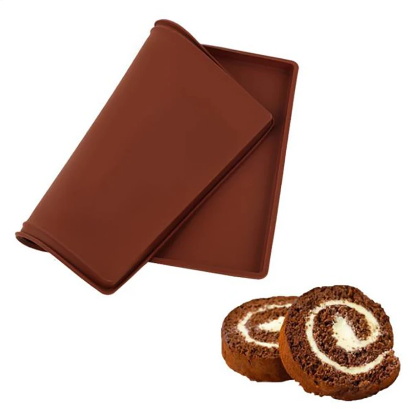 1Pcs Silicone Baking Pad Swiss Roll Silicone Pad West Point Baking Mold Cake Bakeware Silicone Bread Rolls High Temperature