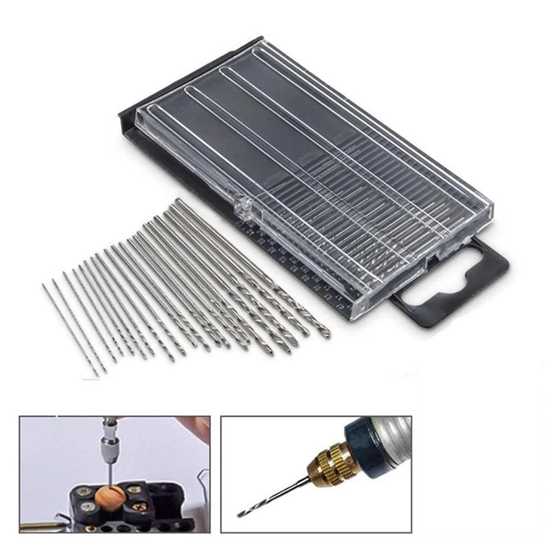 

Mini Micro Aluminum Hand Drill With Keyless Chuck +10pc Twist Drill Bit Woodworking Drilling Rotary Tools