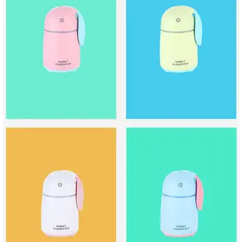 

Dc 5V Usb Mini Water Mist Diffuser Ultrasonic Air Humidifier Creative Cartoon Rabbit Car Atomizer Air Purifier 170Ml