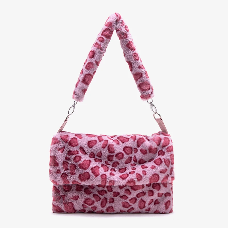 fluffy leopard bag