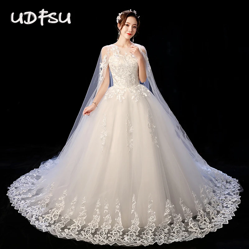 ^Cheap UDFSU Vrouwen Vintage Tulle Applicaties Trouwjurken Off Shoulder Kant Prinses Baljurken Boothals Backless Wedding Gown ^Cheap UDFSU Vrouwen Vintage Tulle Applicaties Trouwjurken Off Shoulder Kant Prinses Baljurken Boothals Backless Wedding Gown