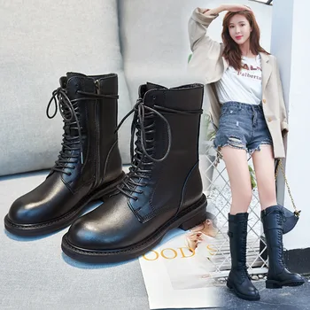 

Martin boots Nvzhen leather boots children's new autumn / winter 2020 women's boots fashion thick bottom short boots
