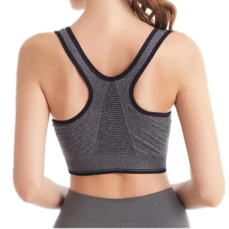 Front Zipper Sports Bra Women's Underwear Running Fitness Seamless Brassiere Shockproof Breathable without Underwire Bralette 3