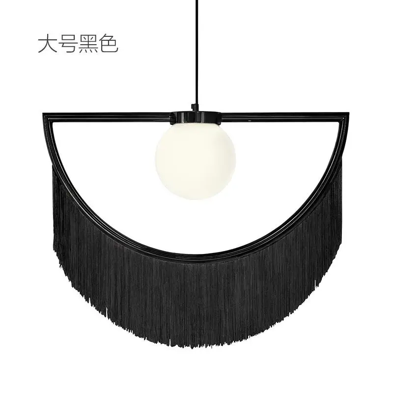 Black L60cm 42cm Современный Тибетский Стиль, коричневый, розовый, черный светодиодный подвесной светильник, освещение для гостиной и спальни, Светильники для ресторана, подвесной светильник - Цвет корпуса: Black L60cm 42cm