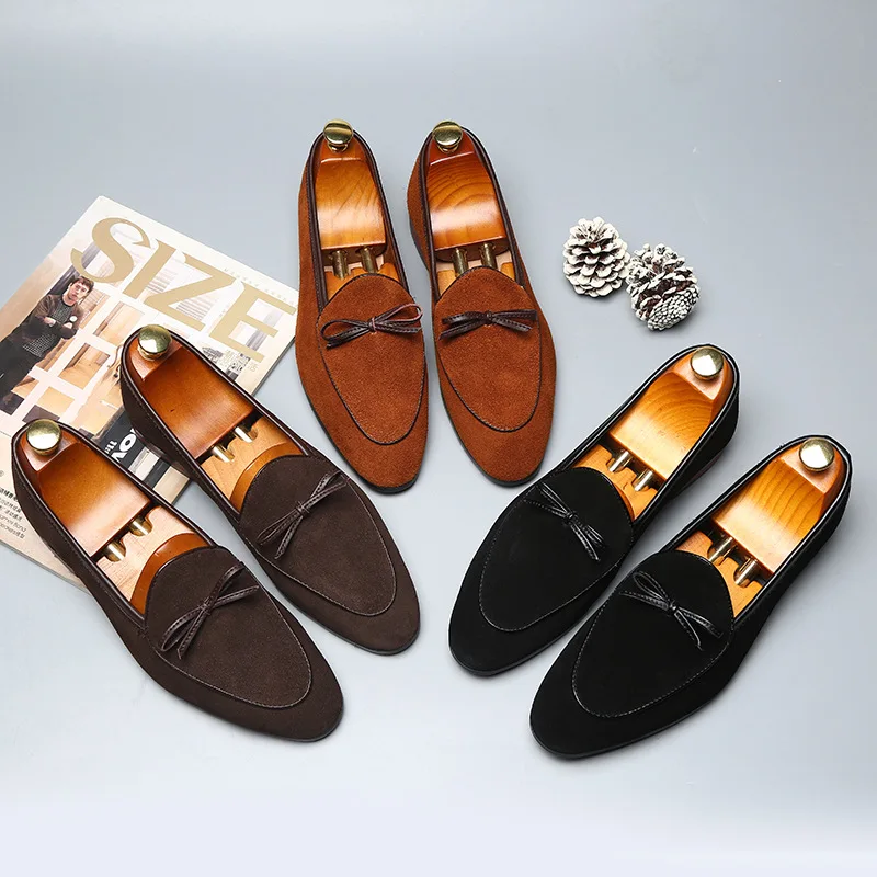 

Sanded leather bean shoes men's fashion simple tide shoes men